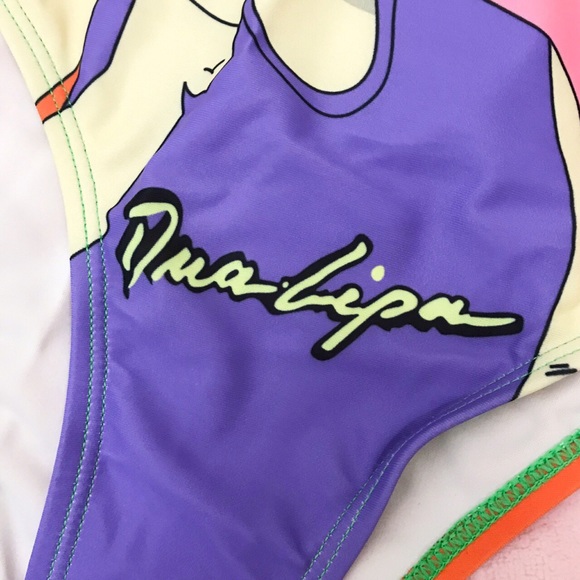 Dua Lipa Manga One Piece Purple Bodysuit - Picture 2 of 6